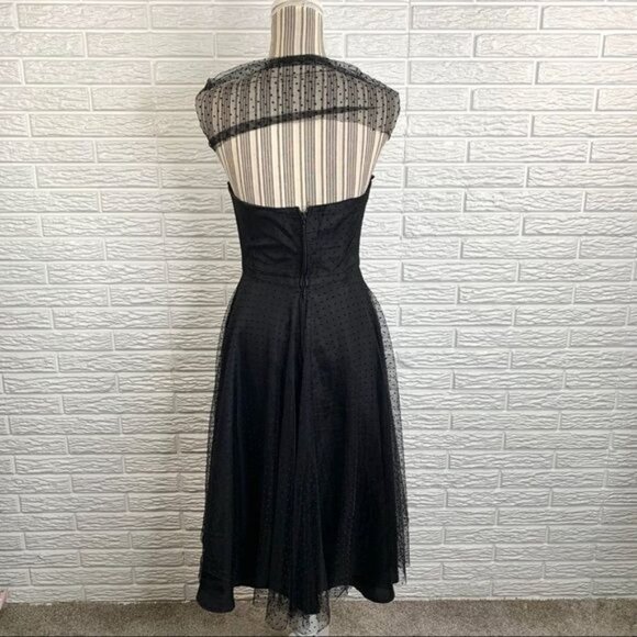Vintage Uzanel Black Polka Dot Strapless Dress Size Medium - Picture 10 of 10